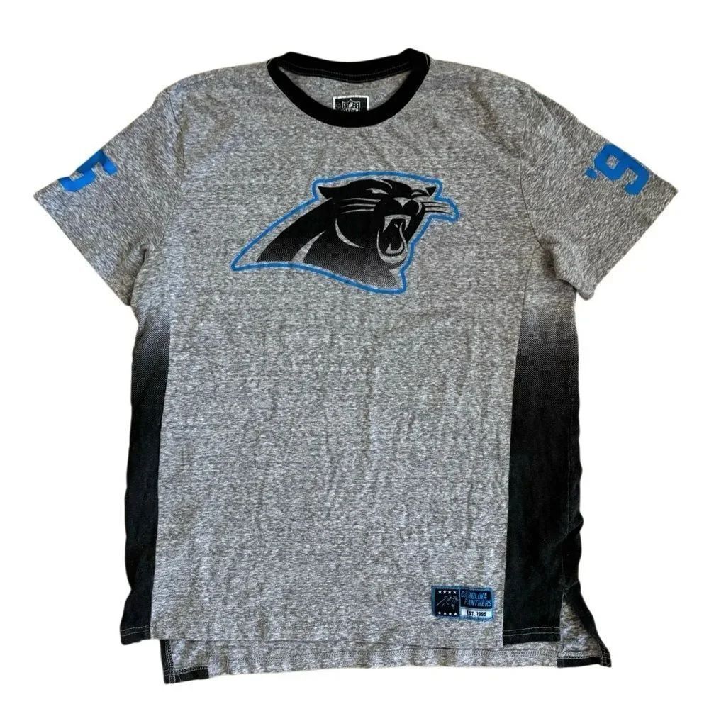 NFL Team Apparel Carolina Panthers '95 Graphic T-Shirt in Grey Black Size Large